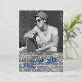 Uitnodigingen van de Graduation Party [blauw] (Staand voorkant)