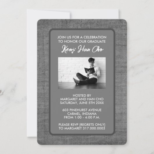 Uitnodigingen van de Graduation Party [Grijs] (Voorkant)