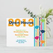 Uitnodigingen van de Graduation Party Open House (Staand voorkant)