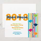 Uitnodigingen van de Graduation Party Open House (Voorkant / Achterkant)