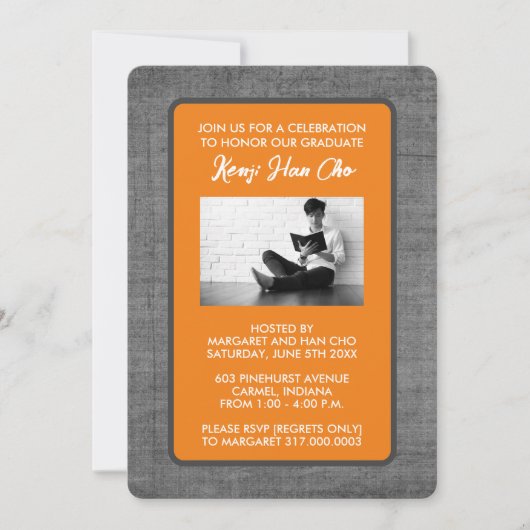 Uitnodigingen van de Graduation Party [Oranje] (Voorkant)