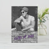 Uitnodigingen van de Graduation Party [Paars] (Staand voorkant)