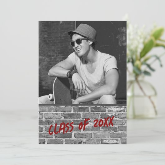 Uitnodigingen van de Graduation Party [Rood] (Staand voorkant)