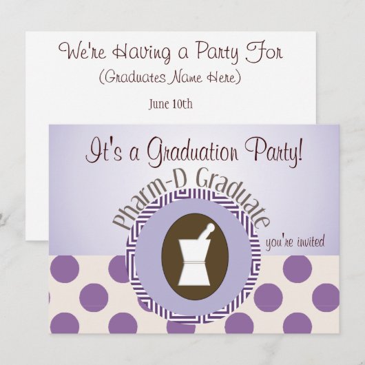 Uitnodigingen van de Graduation Party van de apoth (Voorkant / Achterkant)