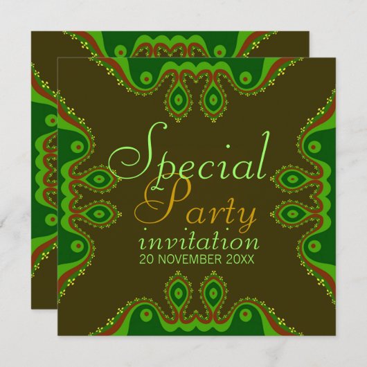 Uitnodigingen van de Groene Aarde Goddess Special (Voorkant / Achterkant)