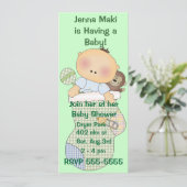 Uitnodigingen van de Groene Baby shower Partij (Staand voorkant)