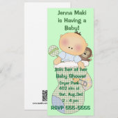 Uitnodigingen van de Groene Baby shower Partij (Voorkant / Achterkant)
