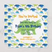 Uitnodigingen van de Groene & Blauwe Dinosauriërs  (Voorkant / Achterkant)