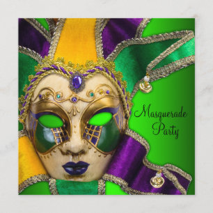 Uitnodigingen van de Groene Paarse Gold Masquerade