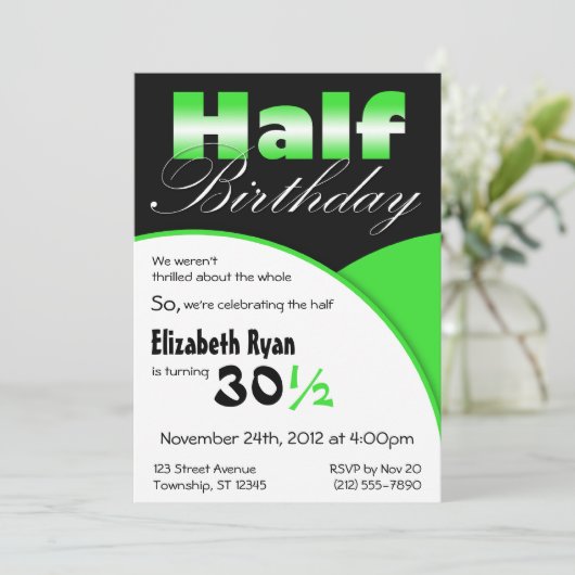 Uitnodigingen van de groene partij van de halve da (Staand voorkant)