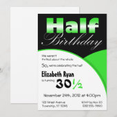 Uitnodigingen van de groene partij van de halve da (Voorkant / Achterkant)