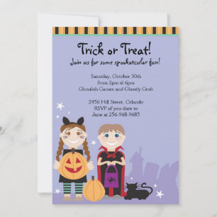 Uitnodigingen van de Halloween Kinder Costume Part