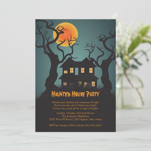 Uitnodigingen van de Halloween-partij op het hoofd (Staand voorkant)