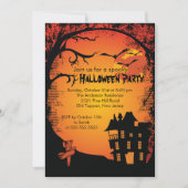 Uitnodigingen van de Halloween-partij op het hoofd (Voorkant)