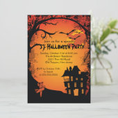 Uitnodigingen van de Halloween-partij op het hoofd (Staand voorkant)