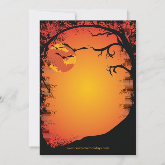 Uitnodigingen van de Halloween-partij op het hoofd (Achterkant)