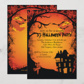 Uitnodigingen van de Halloween-partij op het hoofd (Voorkant / Achterkant)