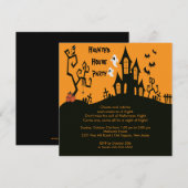 Uitnodigingen van de Halloween-partij op het hoofd (Voorkant / Achterkant)