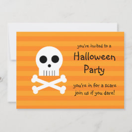 Uitnodigingen van de Halloween Partij Pirate Skull