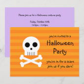 Uitnodigingen van de Halloween Partij Pirate Skull (Voorkant / Achterkant)
