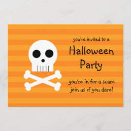 Uitnodigingen van de Halloween Partij Pirate Skull