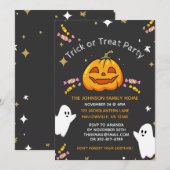 Uitnodigingen van de Halloween-partij voor kindere (Voorkant / Achterkant)