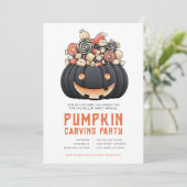 Uitnodigingen van de Halloween Pumpkin Carving Par (Staand voorkant)