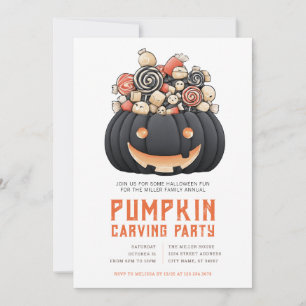 Uitnodigingen van de Halloween Pumpkin Carving Par