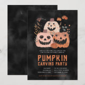 Uitnodigingen van de Halloween Pumpkin Carving Par (Voorkant / Achterkant)