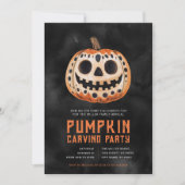 Uitnodigingen van de Halloween Pumpkin Carving Par (Voorkant)