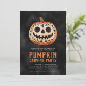 Uitnodigingen van de Halloween Pumpkin Carving Par (Staand voorkant)
