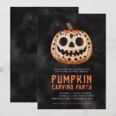 Uitnodigingen van de Halloween Pumpkin Carving Par (Voorkant / Achterkant)