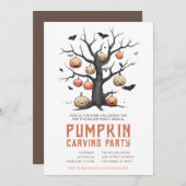 Uitnodigingen van de Halloween Pumpkin Carving Par (Voorkant / Achterkant)