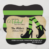 Uitnodigingen van de Halloween Wyed Witch Hallowee (Voorkant / Achterkant)
