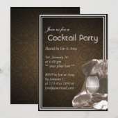 Uitnodigingen van de heer Pug & Wine Cocktail & Wi (Voorkant / Achterkant)