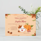 Uitnodigingen van de herfst Tea Party (Staand voorkant)