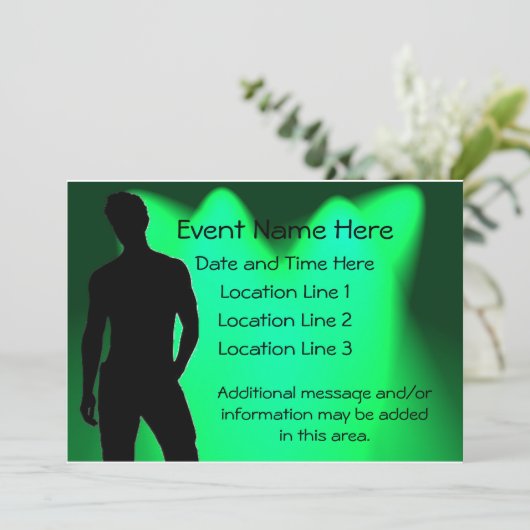 Uitnodigingen van de hete Kerel (Staand voorkant)