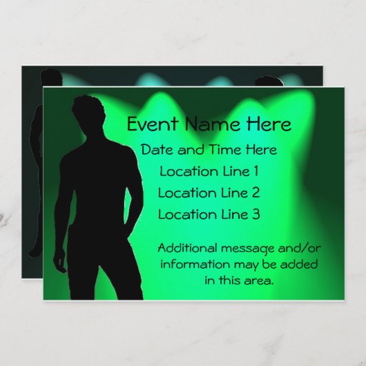 Uitnodigingen van de hete Kerel (Voorkant / Achterkant)