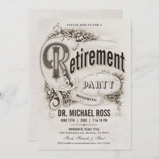 Uitnodigingen van de hoogste Pensioenpartij (Voorkant / Achterkant)