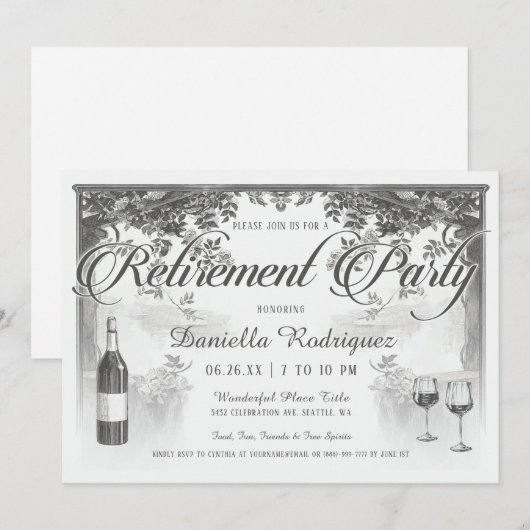 Uitnodigingen van de hoogste  Pensioenpartij (Voorkant / Achterkant)