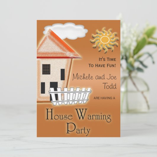 Uitnodigingen van de House Warming Party (Staand voorkant)