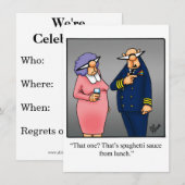 Uitnodigingen van de Humor van de partij voor mili (Voorkant / Achterkant)