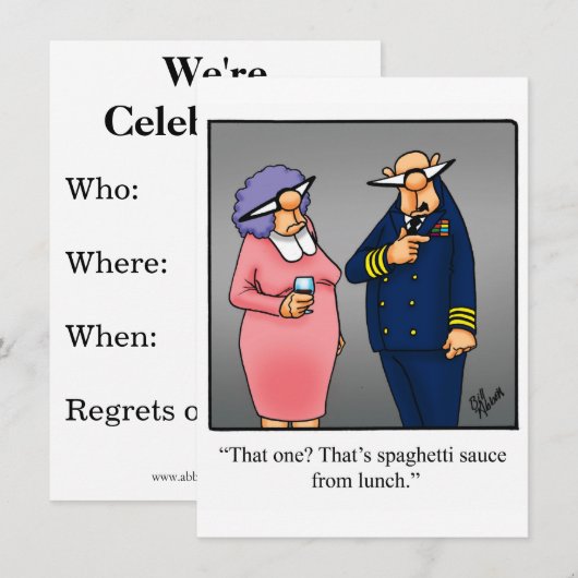 Uitnodigingen van de Humor van de partij voor mili (Voorkant / Achterkant)