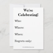 Uitnodigingen van de Humor van de partij voor mili (Achterkant)