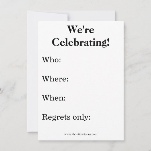 Uitnodigingen van de Humor van de partij voor mili (Achterkant)