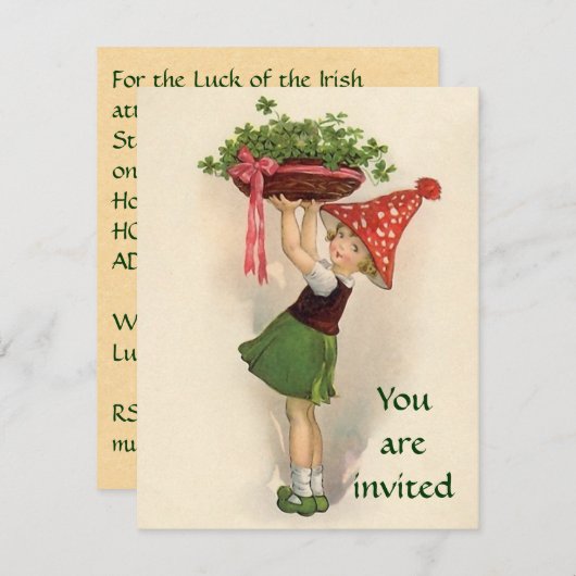Uitnodigingen van de Ierse partij (Voorkant / Achterkant)