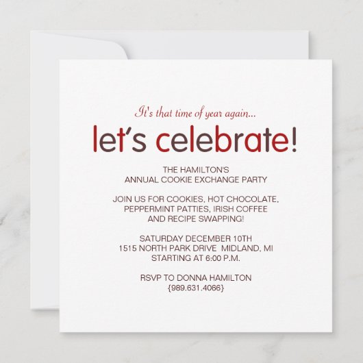 Uitnodigingen van de jaarlijkse vakantie-Koekjespa (Achterkant)