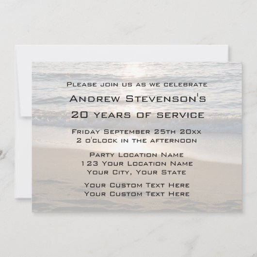 Uitnodigingen van de Jubileum voor arbeidsbemiddel (Achterkant)