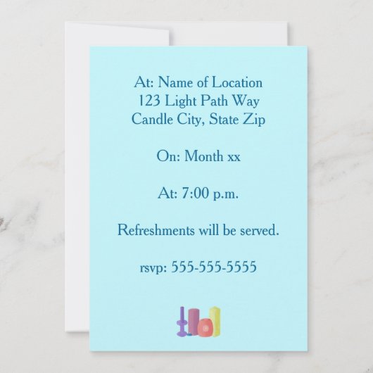 Uitnodigingen van de Kandle Partij voor Kaarten (Achterkant)