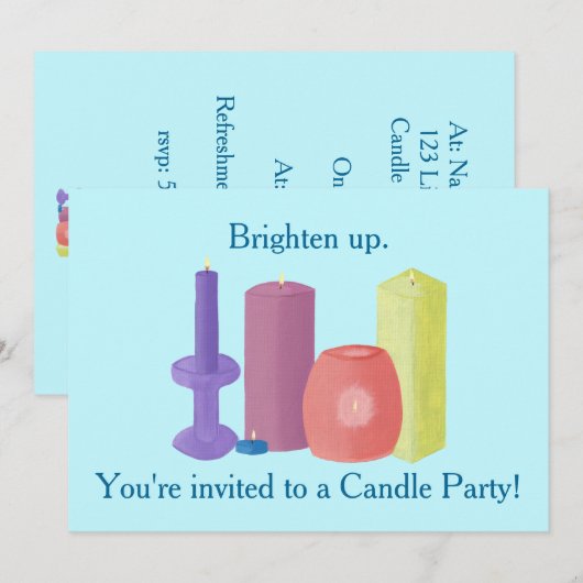 Uitnodigingen van de Kandle Partij voor Kaarten (Voorkant / Achterkant)